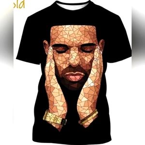 New Drake Abstract Graphic Tee Med Great Christmas Gift!!